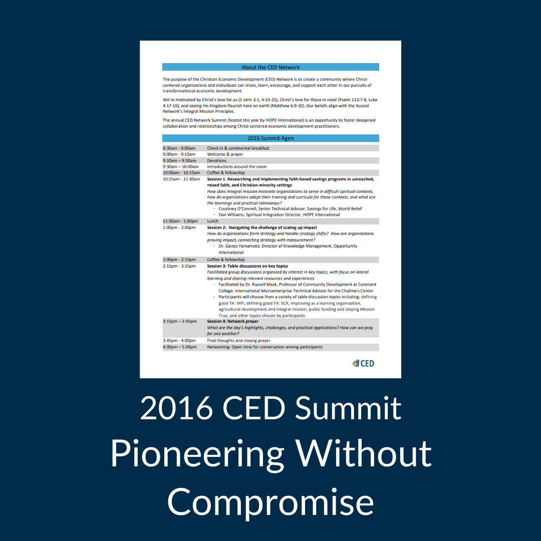 2016 CED Summit Agenda